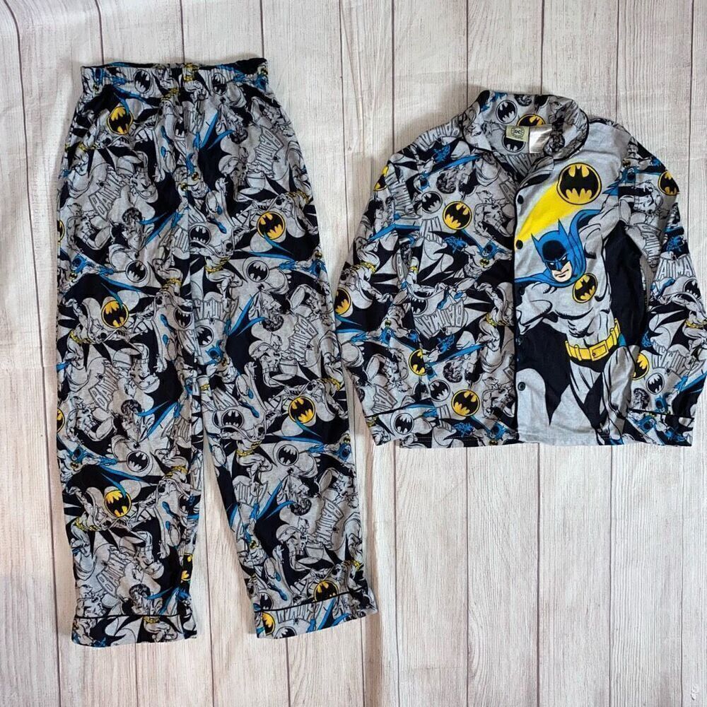 DC Comics youth boys 10/12 bath man Longsleeve & pants pajama set